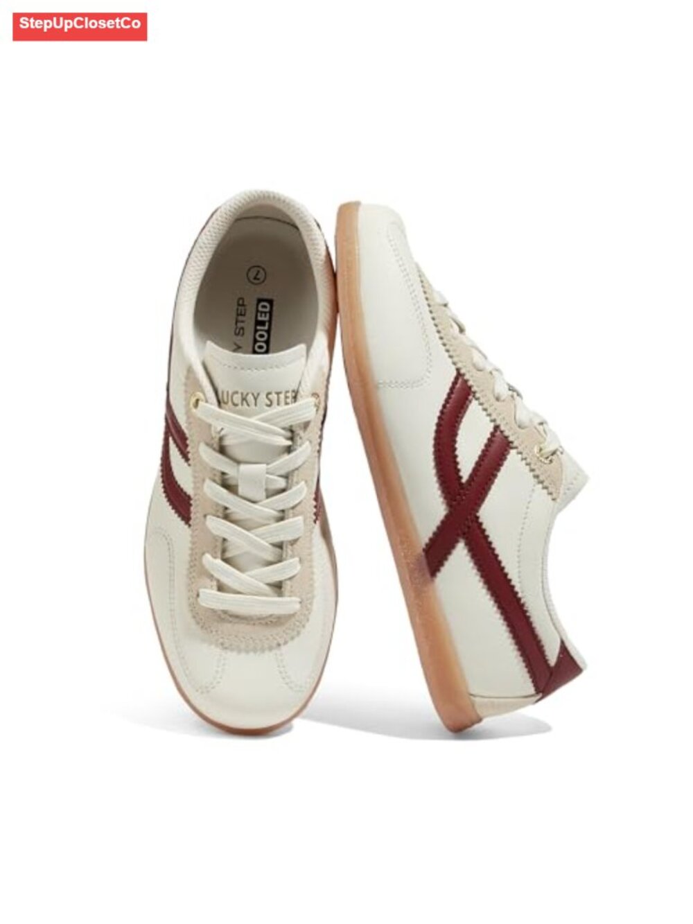 Cow Suede Faux Leather Retro Gum Sole Walking Sneakers